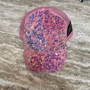 Justice Pink Sequin Kids Hat